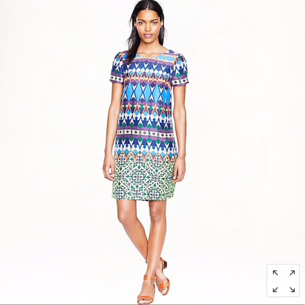 J.Crew Gemstone Floral Silk Dress